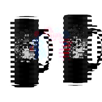 Happy 4Th July Three Blue White Pug And Red Coffee Mug - Seseable