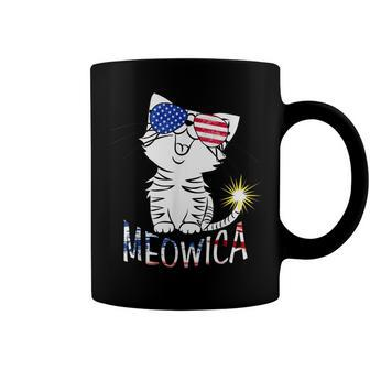 Happy 4Th Of July Meowica American Patriotic Flag Cat Coffee Mug - Seseable