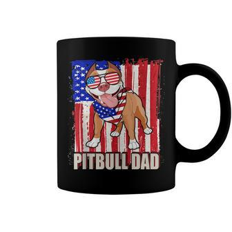 Happy 4Th Of July Pride American Flag Pitbull Dad Coffee Mug - Seseable