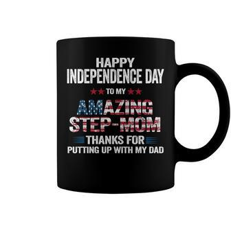 Happy 4Th Of July Step Mom Thanks For Putting Up With My Dad Coffee Mug - Seseable