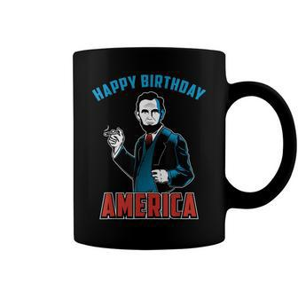 Happy Birthday America Abe Lincoln Fourth Of July Coffee Mug - Seseable