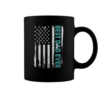 Happy Fathers Day Best Dad Ever With Us American Flag Coffee Mug | Mazezy