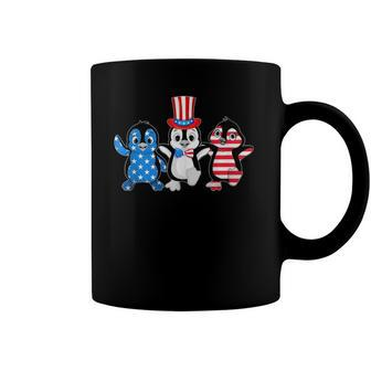 Happy Fourth Of July Patriotic Animals Penguin Usa Flag Coffee Mug | Mazezy