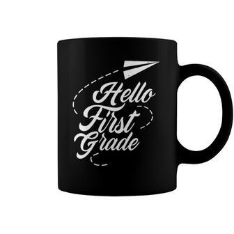 Hello First Grade Pupil School Back Welcome Coffee Mug | Mazezy