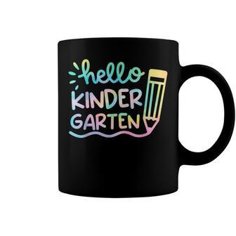 Hello Kindergarten Tie Dye Teachers Kids Back To School Coffee Mug - Seseable