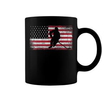 Hockey American Flag 4Th Of July Patriotic Usa Dad Men Son Coffee Mug - Seseable