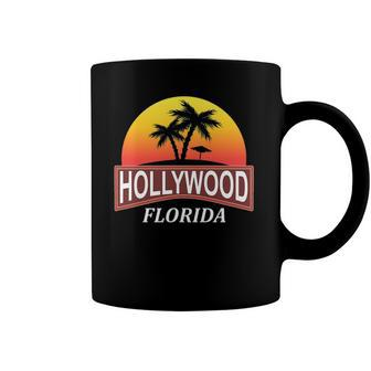 Hollywood Florida Beach Vacation Palm Tree Coffee Mug | Mazezy
