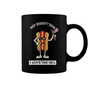 Hot Diggity Dog July 4Th Patriotic Bbq Picnic Cookout Funny Coffee Mug - Seseable