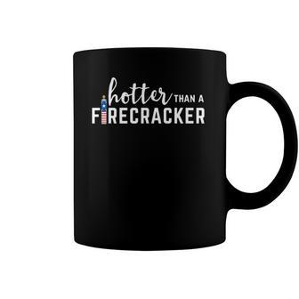 Hotter Than A Firecracker American Flag Coffee Mug | Mazezy