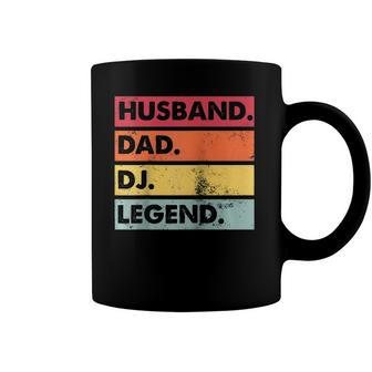 Husband Dad Dj Legend Funny Dj Disc Jockey Music Player Raglan Baseball Tee Coffee Mug | Mazezy