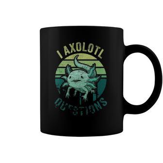 I Axolotl Questions Retro Funny Cute Axolotl Kids Coffee Mug | Mazezy