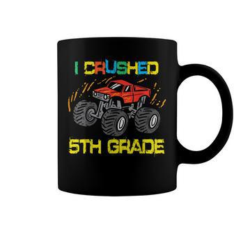 I Crushed 5Th Grade Monster Truck Last Day School Boys Kids Coffee Mug - Seseable