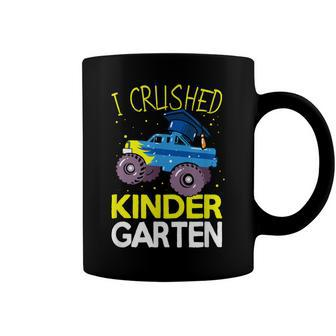 I Crushed Kindergarten Monster Truck Graduation Boys Coffee Mug | Mazezy