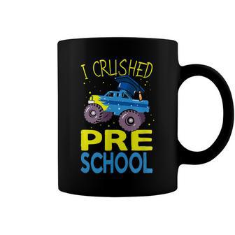 I Crushed Preschool Monster Truck Graduation Cap Boys Coffee Mug | Mazezy CA