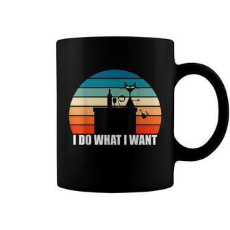 I Do What I Want Cat Retro Vintage Funny Cat T Coffee Mug - Monsterry