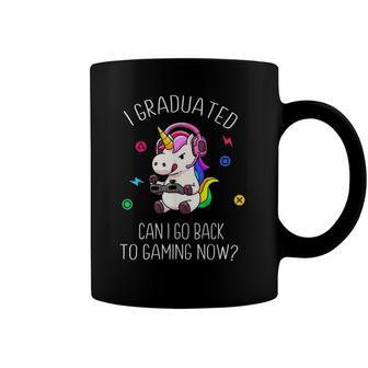 I Graduated Can I Go Back To Gaming Now Unicorn Graduation Coffee Mug | Mazezy