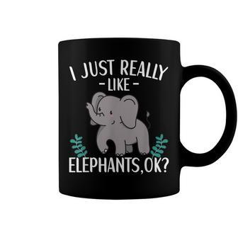 I Just Really Like Elephants Elephant Lover For Kids Toddler Coffee Mug - Seseable