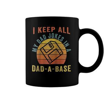 I Keep All My Dad Jokes In A Dad A Base Vintage Father Dad Raglan Baseball Tee Coffee Mug | Mazezy