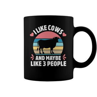 I Like Cows And Maybe Like 3 People Farm Farmer Cow Print Coffee Mug | Mazezy