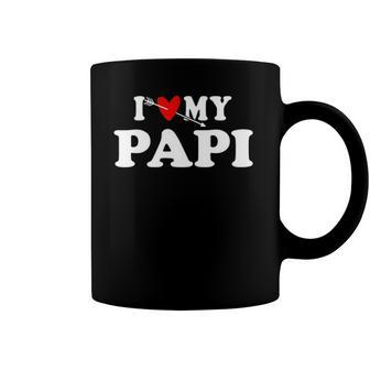 I Love My Papi With Heart Fathers Day Wear For Kids Boy Girl Coffee Mug | Mazezy DE