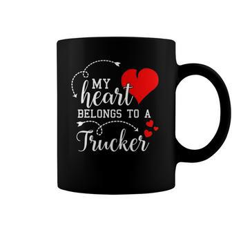 I Love My Trucker Husband Wife Gifts Valentines Day Coffee Mug | Mazezy