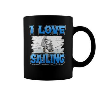 I Love Sailing Sailor Boat Ocean Ship Captain Coffee Mug | Mazezy