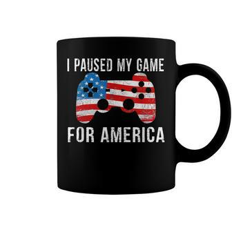 I Paused My Game For America Fourth Of July 4Th Flag Gamer Coffee Mug - Seseable