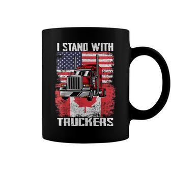 I Stand With Truckers - Truck Driver Freedom Convoy Support Coffee Mug - Seseable