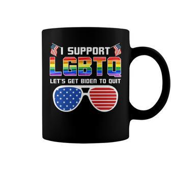 I Support Lgbtq Lets Get Biden To Quit Funny Political Coffee Mug - Seseable