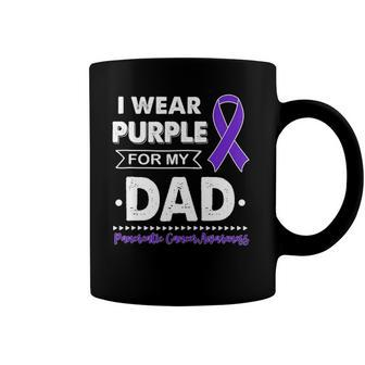 I Wear Purple For My Dad Pancreatic Cancer Awareness Support Coffee Mug | Mazezy