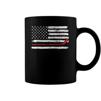 Ice Hockey Player Usa American Flag 4Th Of July Vintage Coffee Mug | Mazezy
