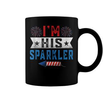 Im His Sparkler Cute 4Th Of July Matching Couple For Her Coffee Mug - Seseable