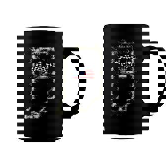 Indiana With Red White And Blue Race Car And Checkered Flags Coffee Mug | Mazezy