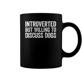 Introverted But Willing To Discuss Dogs Introvert Raglan Baseball Tee Coffee Mug | Mazezy DE