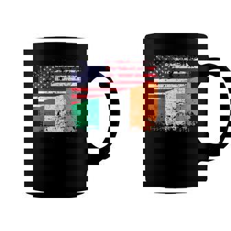 Irish Roots Half American Flag Ireland Coffee Mug | Mazezy