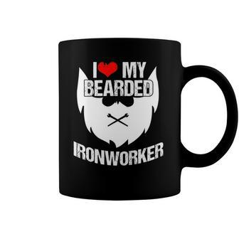 Ironworker Wife Girlfriend I Love My Bearded Metal Worker Coffee Mug | Mazezy