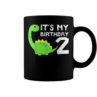 Its My Birthday 2 Year Old Dinosaur Boy 2Nd Bday Party Coffee Mug | Seseable UK