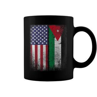 Jordanian American Flag Jordan Usa Country Gift Coffee Mug - Seseable