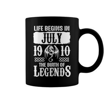 July 1910 Birthday Life Begins In July 1910 Coffee Mug - Seseable