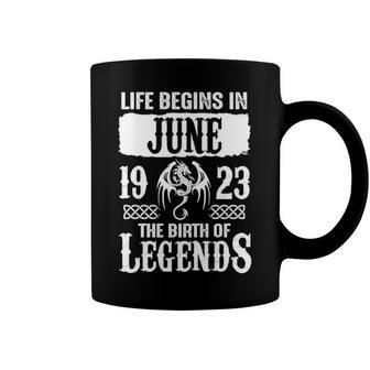June 1923 Birthday Life Begins In June 1923 Coffee Mug - Seseable