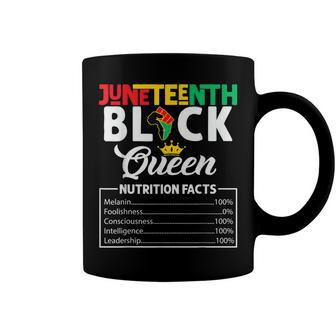 Junenth Womens Black Queen Nutritional Facts Freedom Day  Coffee Mug