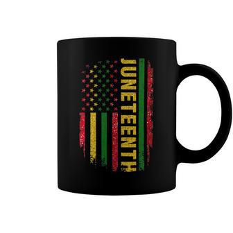 Juneteenth Us Flag Black King Melanin Dad Men Fathers Day Coffee Mug | Favorety DE