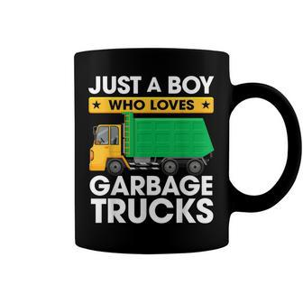 Just A Boy Who Loves Garbage Trucks | Kids Truck Coffee Mug - Seseable