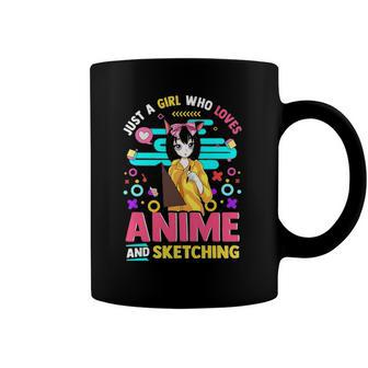 Just A Girl Who Loves Anime And Sketching Girls Teen Youth Coffee Mug | Mazezy UK