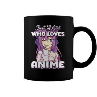 Just A Girl Who Loves Anime Peace Symbol V Fingers Fun Funny Coffee Mug | Mazezy UK