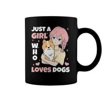 Just A Girl Who Loves Dogs Cute Corgi Lover Outfit & Apparel Coffee Mug | Mazezy CA