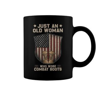 Just An Old Woman Who Wore Combat Boots Usa Flag Vintage T-Shirt Coffee Mug - Monsterry AU
