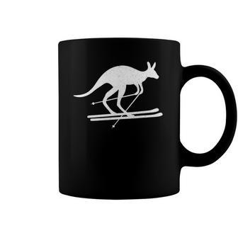 Kangaroo Skiing Fun Winter Sports Australia Travel Gift Coffee Mug | Mazezy
