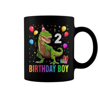 Kids 2 Year Old 2Nd Birthday Boy T Rex Dinosaur T Coffee Mug - Seseable