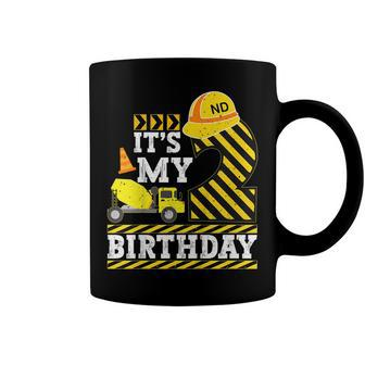 Kids 2 Years Old Boy Its My 2Nd Birthday Construction Truck Coffee Mug - Seseable